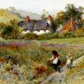 Coleman_William_Stephen_Children_Playing_On_A_Path_Cottages_Beyond
