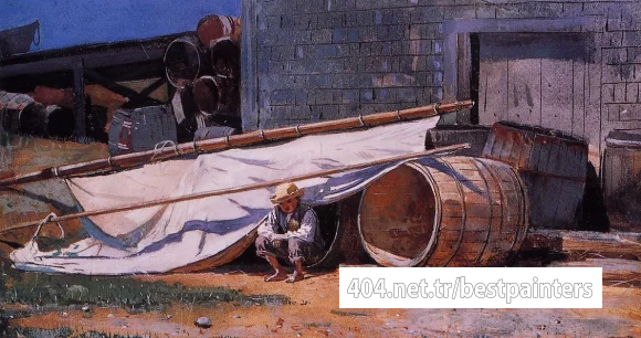 Homer_Winslow_Boy_in_a_Boatyard_aka_Boy_with_Barrels