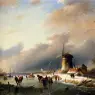 Jan_Jacob_Spohler_Figures_Skating_on_a_Frozen_River