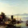 Spohler_Jan_Jacob_Coenraad_Boats_On_A_Dutch_Canal