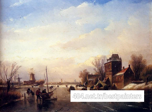 Spohler_Jan_Jacob_Skaters_On_A_Frozen_River