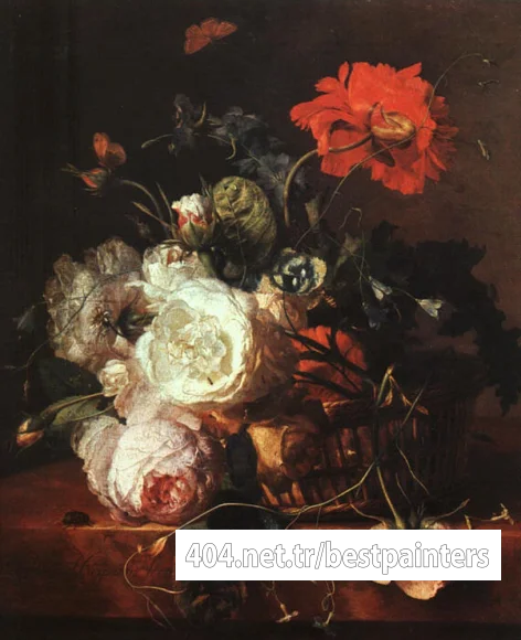 HUYSUM_Jan_Van_Basket_of_Flowers