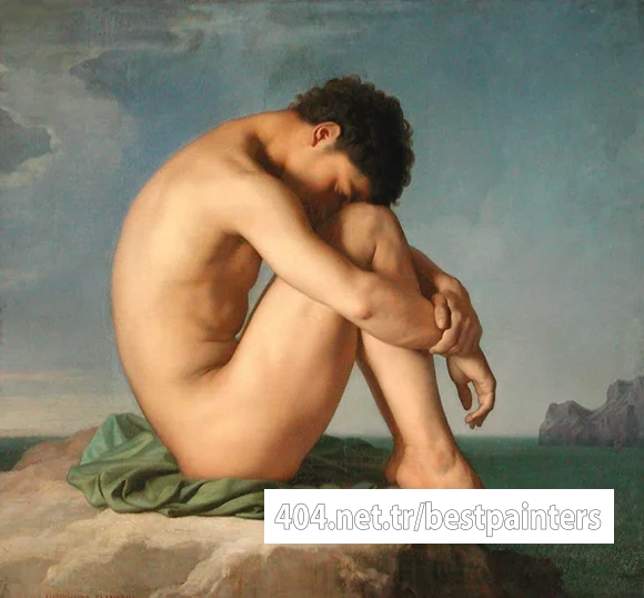 Flandrin_Hippolyte_Jeune_homme_assis_au_bord_de_la_mer