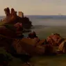 Gibert_Jean_Baptiste_Adolphe_A_Rocky_Outcrop_With_A_Moored_Boat_And_Ruined_Watchtower_Cefalu