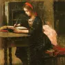 Corot_Jean_Baptiste_Camille_Fillete_A_L_etude_En_Train_D_Ecrire
