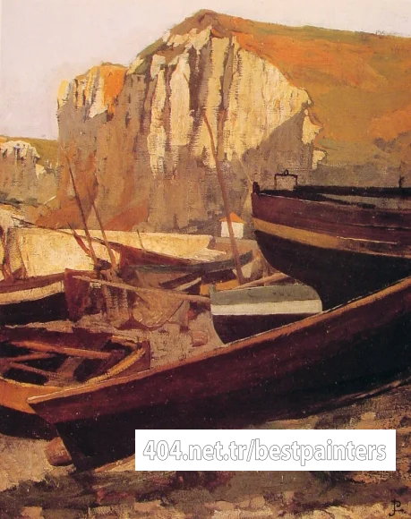 Barques_au_pied_dune_falaise_en_Normandie
