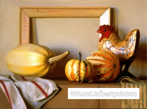 Larson_Jeffrey_2001_Squash_and_Rooster_18by24in