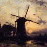 Jongkind_Johan_Berthold_Boatman_by_a_Windmill_at_Sundown