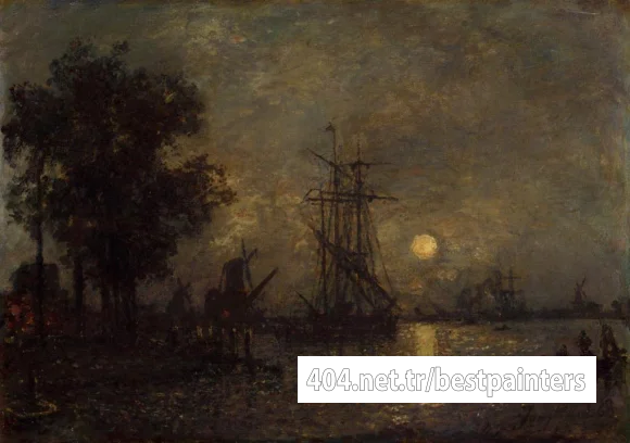 Jongkind_Johan_Berthold_Holandaise_Landscape_with_Docked_Boat