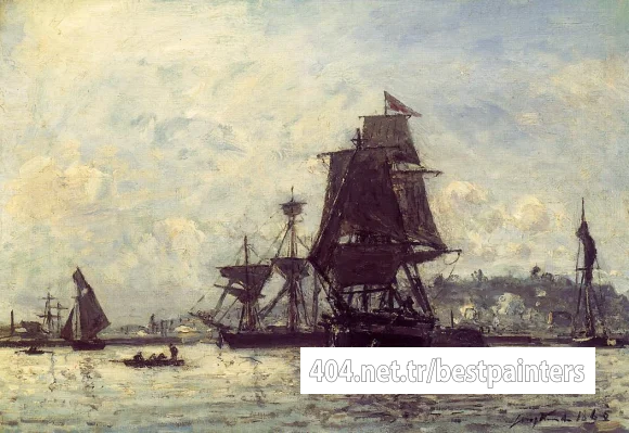 Jongkind_Johan_Berthold_Sailing_Ships_at_Honfleur