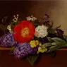Jensen_Johan_Laurentz_Lilacs_Violets_Pansies_Hawthorn_Cuttings_And_Peonies_On_A_Marble_Ledge