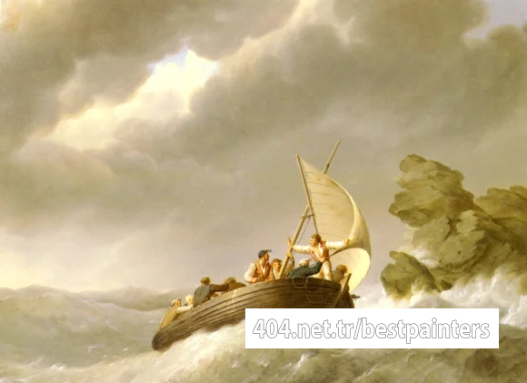 Koekkkoek_Johannes_Hermanus_Sailing_The_Stormy_Seas
