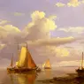 Koekkoek_Hermanus_Fishing_Boats_Off_The_Coast_At_Dusk