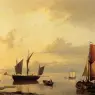 Koekkoek_Johannes_Hermanus_Barend_Shipping_In_A_Calm