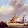 Koekkoek_Johannes_Hermanus_Fishermen_On_A_Jetty_Overlooking_A_River_Estuary