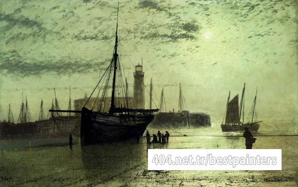 Grimshaw_John_Atkinson_The_Lighthouse_At_Scarborough