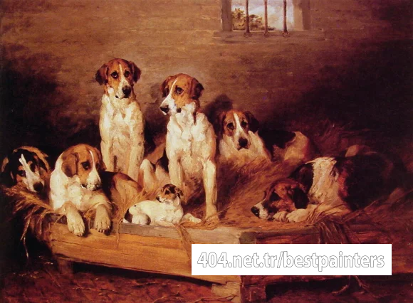 Foxhounds_and_terriers_in_a_Kennel
