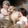 Russell_John_Portrait_Of_Miss_E_And_Miss_L_Earle_With_A_Lamb