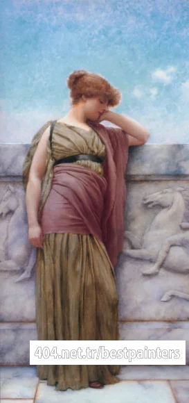 Godward_Leaning_on_the_Balcony_1892