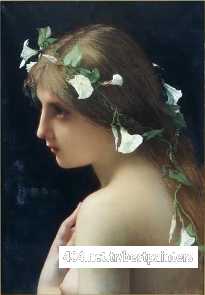 Lefebvre_Jules_Joseph_Nymph_with_morning_glory_flowers