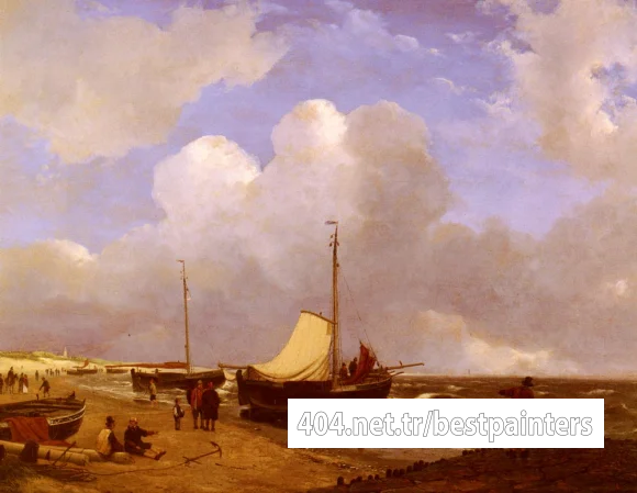 Schelfhout_Andreas_Moored_On_The_Beach