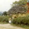 Allingham_Helen_A_Cottage_With_Sunflowers_At_Peaslake