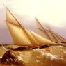Beechey_Captain_Richard_Brydges_A_Schooner_And_Cutter_Yacht_Rounding_A_Buoy