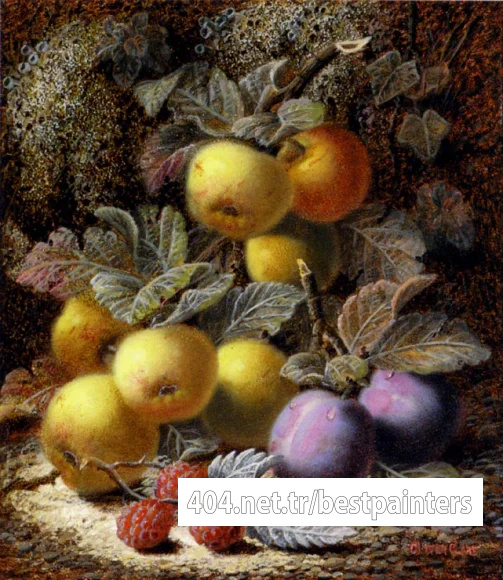 Clare_Oliver_Still_Life_With_Apples_Plums_And_Raspberries