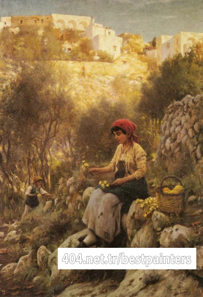 Fisher_Horace_Young_Girls_Picking_Flowers