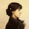Berndtson_Gunnar_A_Lady_In_Black_With_Pink_Roses