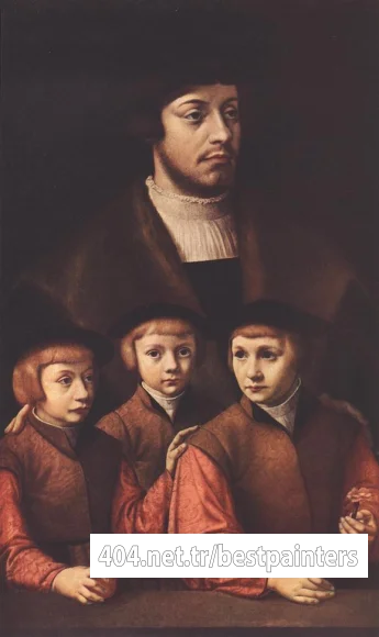 BRUYN_Barthel_Portrait_Of_A_Man_With_Three_Sons