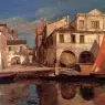 Bauernfeind_Gustav_Kanalszene_In_Chioggia_Mit_Bragozzo