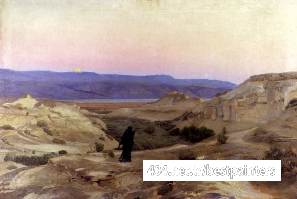 Bauernfeind_Gustav_Totes_Meer_Mit_Moabitergebirge_Abendstimmung