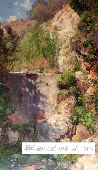 Bracht_Eugen_Felix_Prosper_A_Sunlit_Gorge_Palestina