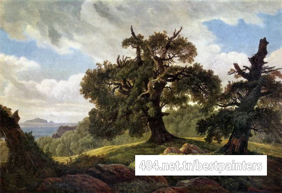 CARUS_Carl_Gustav_Oaks_At_The_Sea_Shore