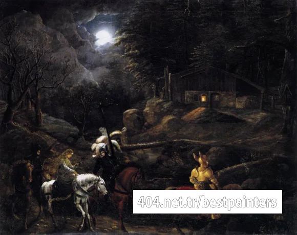 FOHR_Carl_Philipp_Knight_Before_The_Charcoal_Burners_Hut