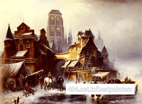Meyerheim_Paul_Wilhelm_A_View_Of_Danzig_In_Winter