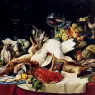 Schaefels_lucas_A_still_Life_with_fruit_Fish_Game_And_A_Goldfish_Bowl