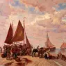 Thomassin_Desire_A_Coastal_Scene_With_Fisherfolk_Sorting_The_Day_s_catch_Beached