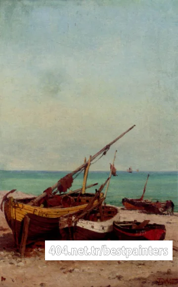 Weber_Theodore_Alexandre_Bateaux_De_Peches_Sur_La_Plage
