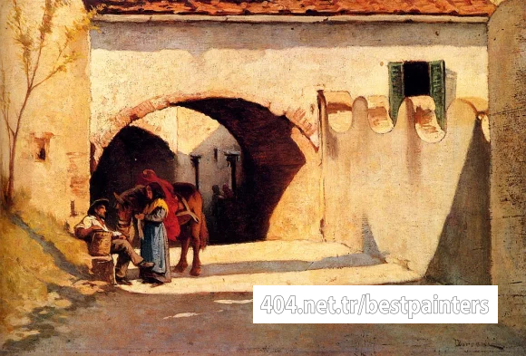 Borrani_Odoardo_Conversation_On_A_Village_Street