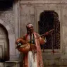 Chlebowski_Stanislaus_Von_A_Musician_Playing_Before_A_Mosque_In_Constantinople