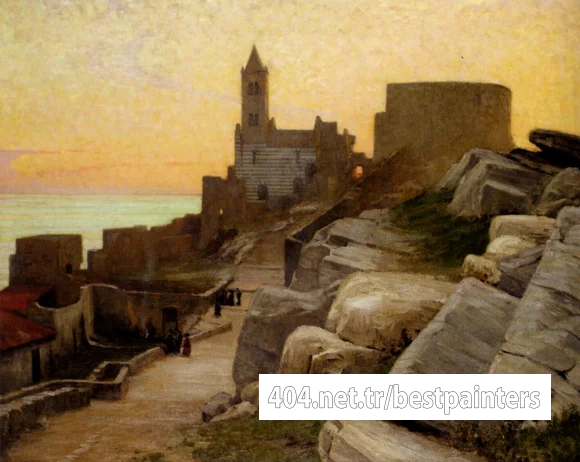Mann_Alexander_Mediterranean_Village_At_Sunset