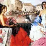 Clement_Francisco_Rodriguez_San_Elegant_Woman_Watching_A_Bull_Fight