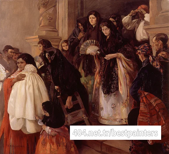 Ortiz_Jose_Benlliure_La_salida_de_misa_en_Rocafort
