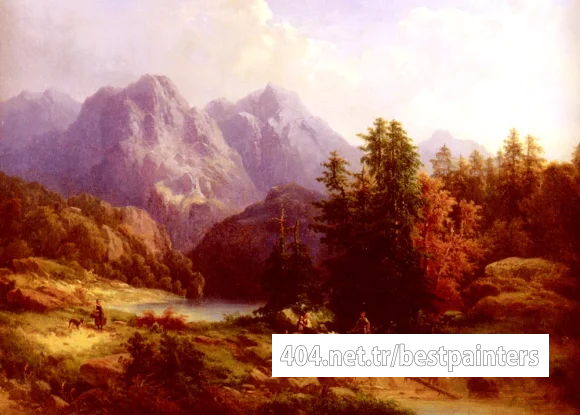 Baumgartner_H_Woodsman_And_Family_In_An_Alpine_Landscape