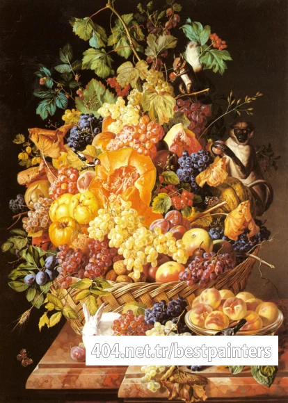 Zinnogger_Leopold_A_Basket_Of_Fruit_With_Animals